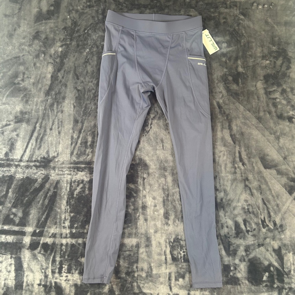 Willit‎ Compression Leggings Mens Small Gray Athletic Tights Pockets